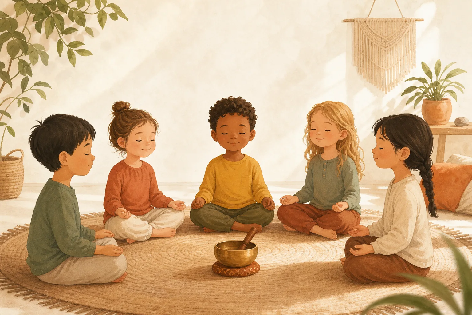 Mantras para niños: practicar sonidos y respiración con calma