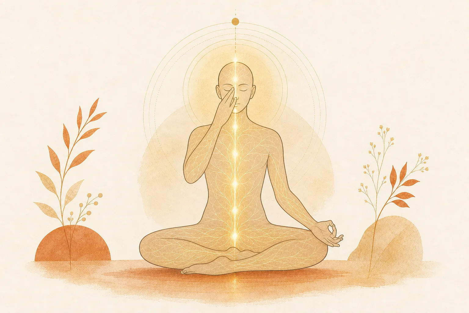 Respiración alterna (nadi shodhana) para equilibrar ida y pingala